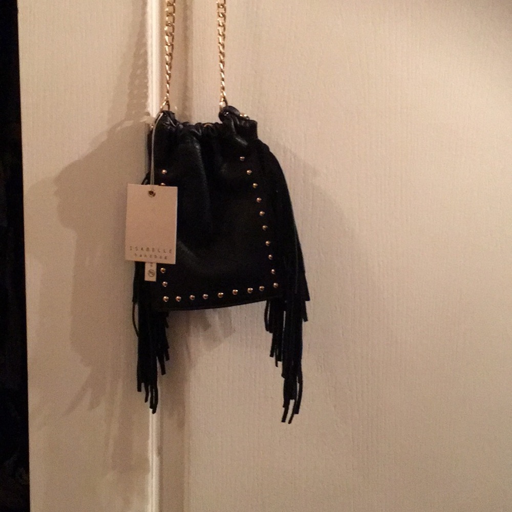 Black vegan mini-shoulder bag